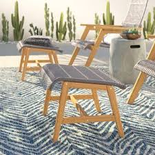 Union Rustic Lydon Patio Chair With Cushion And Ottoman Reviews Wayfair In 2020 Wood Patio Chairs Teak Outdoor Patio Chairs