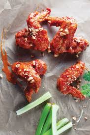 The wings are tossed with in a sauce make with old bay, butter, and lemon juice, then baked, broiled, and served with cocktail sauce. Chicken Wing Recipes