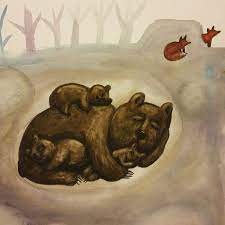 Winter Sleep Vaida Mikliusiene Aquarelle Bear Sleep Fox Wintersleep Illustration Aquarelle Painting Illustration Art