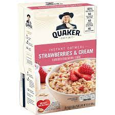 Learn about the number of calories and nutritional and diet information for quaker oats instant oatmeal. Amazon Com Quaker Instant Oatmeal Strawberry Cream Breakfast Cereal 10 Packets Per Box Oatmeal Breakfast Cereals