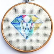 I am a huge fan of cross stitch. Gemstone Cross Stitch Cross Stitch Wooden Embroidery Hoops Basic Embroidery Stitches
