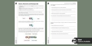 Ks3 Atoms Elements And Compounds Worksheet Beyond