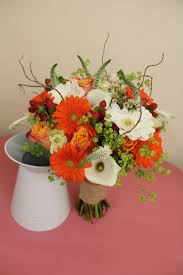 Wedding Bouquet In Orange White And Red Wedding Flowers Wedding Flower Inspiration Flower Boutique