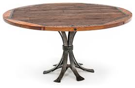 We did not find results for: Round Barn Wood Dining Table With Forged Metal Base Industrial Dining Tables By Woodland Creek Furniture Houzz