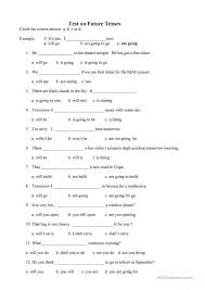 Future Tenses Multiple Choice Future Tense Tenses Multiple Choice