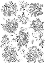 Floral Zen Coloring Zen Doodle Coloring Page Flowers Doodle Etsy Zen Colors Zen Doodle Coloring Books