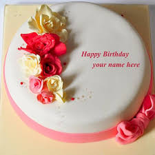 Putting together a little girl's birthday flowers, butterflies and birds cookie project like this was a real and. Rose Flowers Happy Birthday Cake Images Name Editor