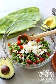 Bowl of black pepper cactus salad. How To Make Raw Nopales Salad Nutritious Healthy