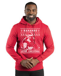 Wild Bobby Harambe Loved Christmas Funny Xmas Gorilla Meme Ugly Christmas Sweater Premium Graphic Hoodie Sweatshirt Red 3xl Walmart Com Walmart Com