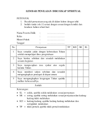 Lembar Penilaian Diri Sikap Spiritual Petunjuk 1 Bacalah Pernyataan Yang Ada Di Dalam Kolom Dengan Teliti 2 Beri Microsoft Word 2010 Google Forms Office Word