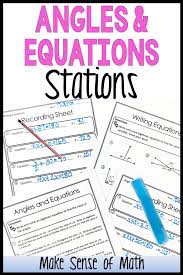 Maybe you would like to learn more about one of these? Angles And Equations Stations Middle School Geometry Activities Middle School Geometry Middle School Math