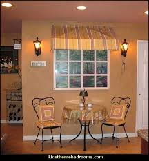Cafe Style Bistro Decorating Ideas Faux Window Decorating Ideas Bistro Kitchen Decor Shel In 2020 Bistro Kitchen Decor Cafe Kitchen Decor French Cafe Decor