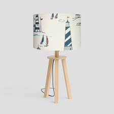 Handmade Lampshade,/light House With Boats Lampshade /nautical Lampshade/  Ceiling Lampshade