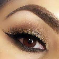 Gold Glitter Look Glitter Makeup Tutorial Makeup For Brown Eyes Blue Makeup