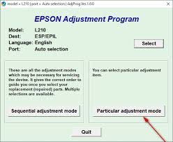 Epson L210 Resetter Printer Epson Programing Software
