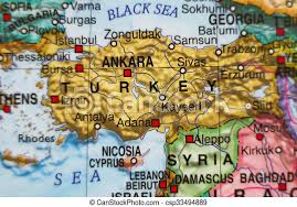 The latitude and longitude of turkey is: Turkey Country Map Photo Of A Map Of Turkey And The Capital Ankara Canstock