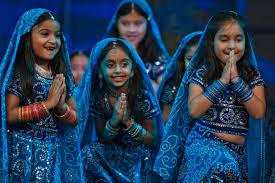 Indian Kids Dancing Indian Children Little Boy Blue Girl Dancing