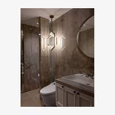 double hexagon bathroom pendant lamp 浴室雙六角造型吊燈 aboon taiwan bespoke lighting manufacturer 恩榮電気株式会社 dream bathrooms round mirror bathroom bathroom mirror