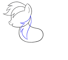 Next draw the hair on her head. How To Draw A My Little Pony Rainbow Dash Easy Drawing Guides