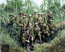 Khaki Marine Raiders on Cape Torokina