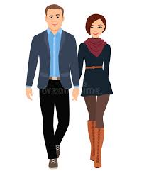 Business Casual Fashion Couple Stock Vector - Illustration of fashion, college: 88882850