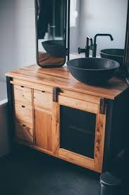Meuble sous vasque suspendu plaqué chêne 60 cm manhattan. Meuble Sous Vasque Industriel Par Ollaren Sur L Air Du Bois