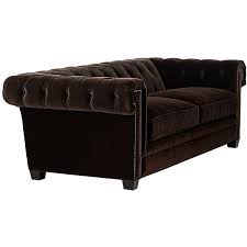 Not available for pickup and same day delivery. Ricky Hand Tufted Chocolate Velvet Sofa Velvet Sofa Nailhead Sofa Brown Sofa