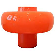 Swedish Orange Glass Table Lamp 1960s Vintage Design For Sale At 1stdibs