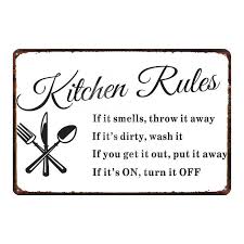 Compare prices on popular products in home decor. Kitchen Rules Retro Tin Sign Shabby Chic Metal Plates For Wall Cafe Kitchen Retro Home Craft Decor Metal Poster Du 2126 Plaques Signs Aliexpress