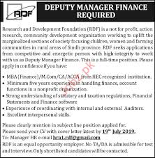 1 to 3 of 3 vacancies. Deputy Manager Finance Job 2019 In Lahore 2021 Job Advertisement Pakistan
