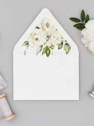 White Roses Envelope Liner Template Floral Greenery Envelope Etsy In 2021 Floral Envelope Liner Envelope Liners Wedding Envelope Liners