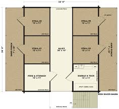 Designing the floor plan layout in your horse barn. Satterwhite Log Homes Red River Log Barn Plan