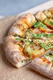Vegan Pesto Stuffed Crust Pizza Recipe Vegan Pesto Pizza Crust Pesto Bread