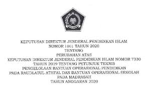 Pada jukni bos 2020 ini merupakan jenjang sd/mi tahun ajaran 2020/2021. Perubahan Juknis Bos Raudlatul Athfal Dan Bos Madrasah Tahun 2020 Sesuai Keputusan Dirjen Pendidikan Islam Nomor 1801 Tahun 2020 Mitra Kuliah