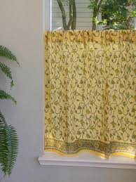 yellow kitchen cafe curtains, floral
