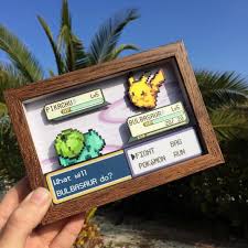 Building, pixel art of pokemon and some other surprise ! Pokemon Pixel Art Mini Shadow Box With Pikachu Vs Bulbasaur Etsy