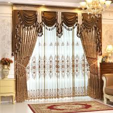 High Quality European Embroidered Luxury Curtains For Living Room Chenille Valance Embroidered Voile Curta Krutye Komnaty Sovremennye Shtory Shtory Svoimi Rukami