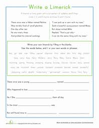 Write Your Own Limerick Worksheet Education Com Homeschool Writing Poetry Worksheets Limerick Poem