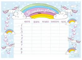 Schule Stundenplan Einhorn Familicious Stundenplan Schule Schulsachen