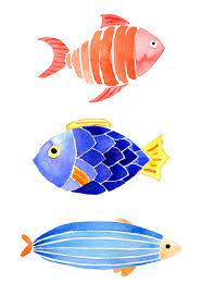 Illustration Watercolor Fish Fish Drawings Fish Painting