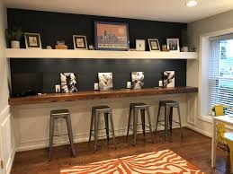 They bring a sense of homeliness and nostalgia into the space, filling. Floating Desk And Floating Shelf Dining Room Makeover Desk In Dining Room Bar Table Diy