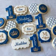 Prince Baby Boy 1st Birthday Decoration Ideas For Boy Little Prince First Birthday Cookies Prince Birthday Party First Birthday Cookies Prince Birthday Theme