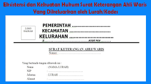 Namun, surat kuasa ahli waris tak hanya berbicara tenang harta saja namun juga terkait utang piutang. Eksistensi Dan Kekuatan Hukum Surat Keterangan Ahli Waris Yang Diterbitkan Oleh Lurah Kades Bangdidav Com