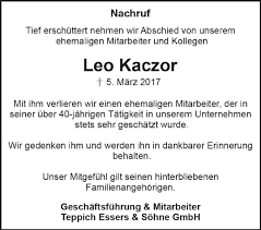 Sie sind an der richtigen stelle für hereke seide teppich. Traueranzeigen Von Leo Kaczor Aachen Gedenkt