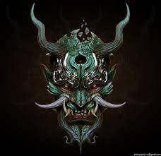 Oni Mask Svein Yngve Sandvik Antonsen On Artstation At Https Www Artstation Com Artwork Rravye Oni Mask Japanese Mask Japanese Mask Tattoo
