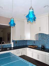 Deep Turquoise Pendant Light In Ocean Blue Art Glass Kitchen Island Lighting Pendant Light Fixtures Kitchen Pendant Light Fixtures Glass Pendant Light