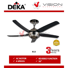 1 product variation black and bamboo deka launceston 56 (1400mm) moulded blade indoor/outdoor dc ceiling fan with remote. Deka 56 Designer Ceiling Fan With Remote Control R10 Gun Metal White Shopee Malaysia
