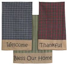 They are a relatively inexpensive item and useful too, making them perfect for promotion. Primitive Tea Cabin Tea Towels Set Of Three Dish Towels Embroidery Kitchen Towels Kitchen Dish Towel Set