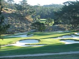 This picturesque view features the 15th hole. Cypress Point Golf Club 18 Hole Private Golf In California