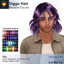 Second Life Marketplace A A Viggo Hair Rainbow Colors Pack